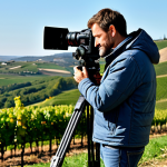 Freelance Filmmaker on Location**

"A professional freelance filmmaker, fully clothed in practical outdoor attire like jeans and a jacket, operating a high-end cinema camera on a film set in the French countryside. Rolling hills, vineyards in the background, warm natural lighting. Safe for work, appropriate content, perfect anatomy, correct proportions, well-formed hands, natural pose, professional photography, high quality, family-friendly."

**