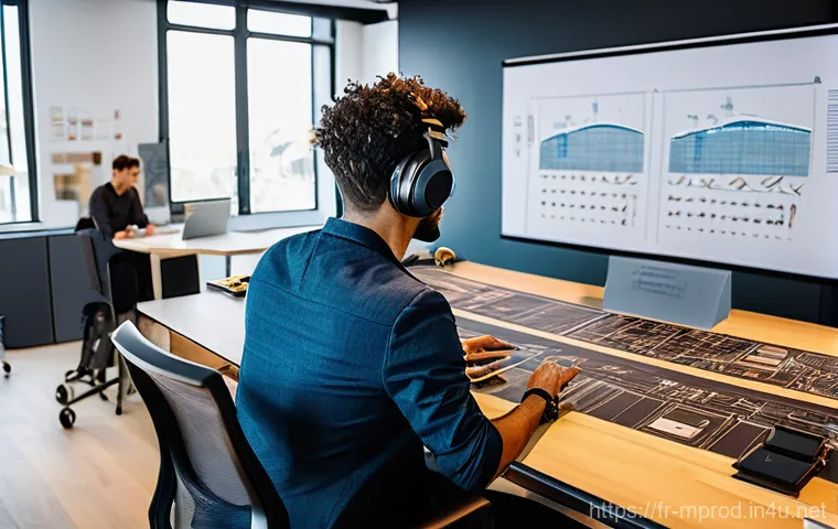 미디어 프로듀서와 타 직무의 협업 사례 - **Interactive Dance Symphony: Art & Technology Fusion:** A contemporary dancer, a slender woman in h...