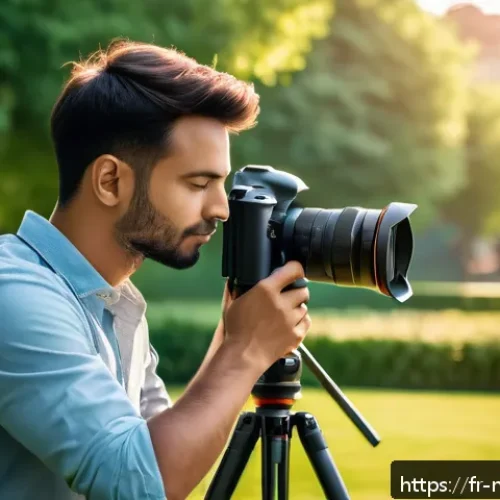 미디어 프로듀서가 알아야 할 영상 콘텐츠 제작 기술 - A professional outdoor video shoot featuring a compact mirrorless camera mounted on a sturdy tripod,...