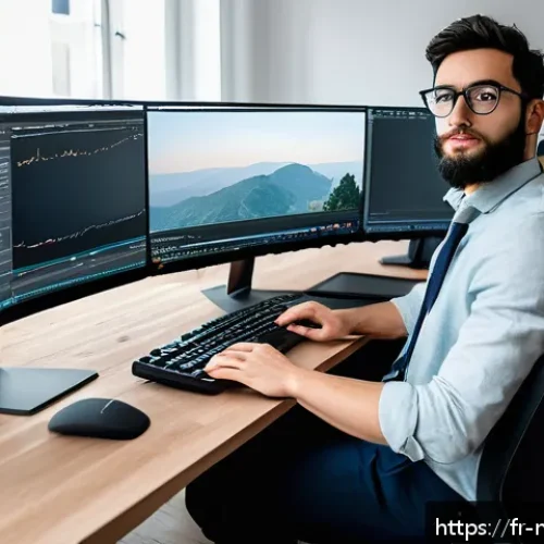 미디어 프로듀서 실기 시험 준비 체크리스트 - A professional media production workspace in a bright, modern French office setting, showing a young...